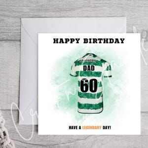 Tarjeta de cumpleaños celta / Tarjeta de fútbol / Tarjeta personalizada / Tarjeta de cumpleaños personalizada / Tarjeta deportiva / Para él / Para ella / Celtic FC