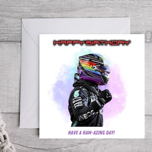 Alles Gute zum Geburtstagkarte, Karte für ihn, Karte für sie, Formel 1 Karte, F1 Karte, Rennwagen, personalisierte Karte, Formel 1