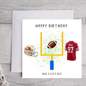 NFL Karte, personalisierte Karte, personalisierte Geburtstagskarte, Sportkarte, cool, für ihn, für sie, American Football Karte