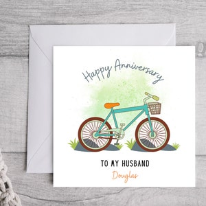 Carte de joyeux anniversaire, carte pour lui, carte pour elle, carte de vélo, carte personnalisée de vélo, joyeux anniversaire, carte d'anniversaire
