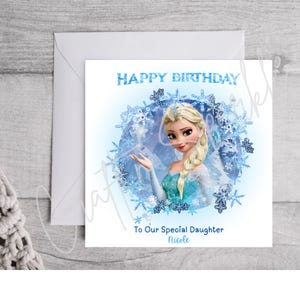 Disney Eiskönigin | Elsa Geburtstagskarte | Disney | Karte für Ihn | Karte für Sie | Personalisierte Karte | Alter Karte | Familie
