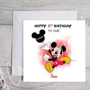 Micky Maus Karte zum Geburtstag | Disney | Alter Karte | Familie | Alles Gute zum Geburtstag Karte | Personalisierte Karte | Micky Maus