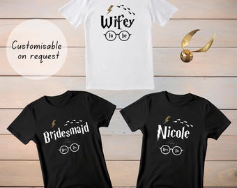 Junggesellinnenabschied T-shirts | Junggesellinnenabschied T-shirts | Zauberer Hen Party Theme | HP inspiriert Hen Party | Braut sein | Braut Party Zubehör