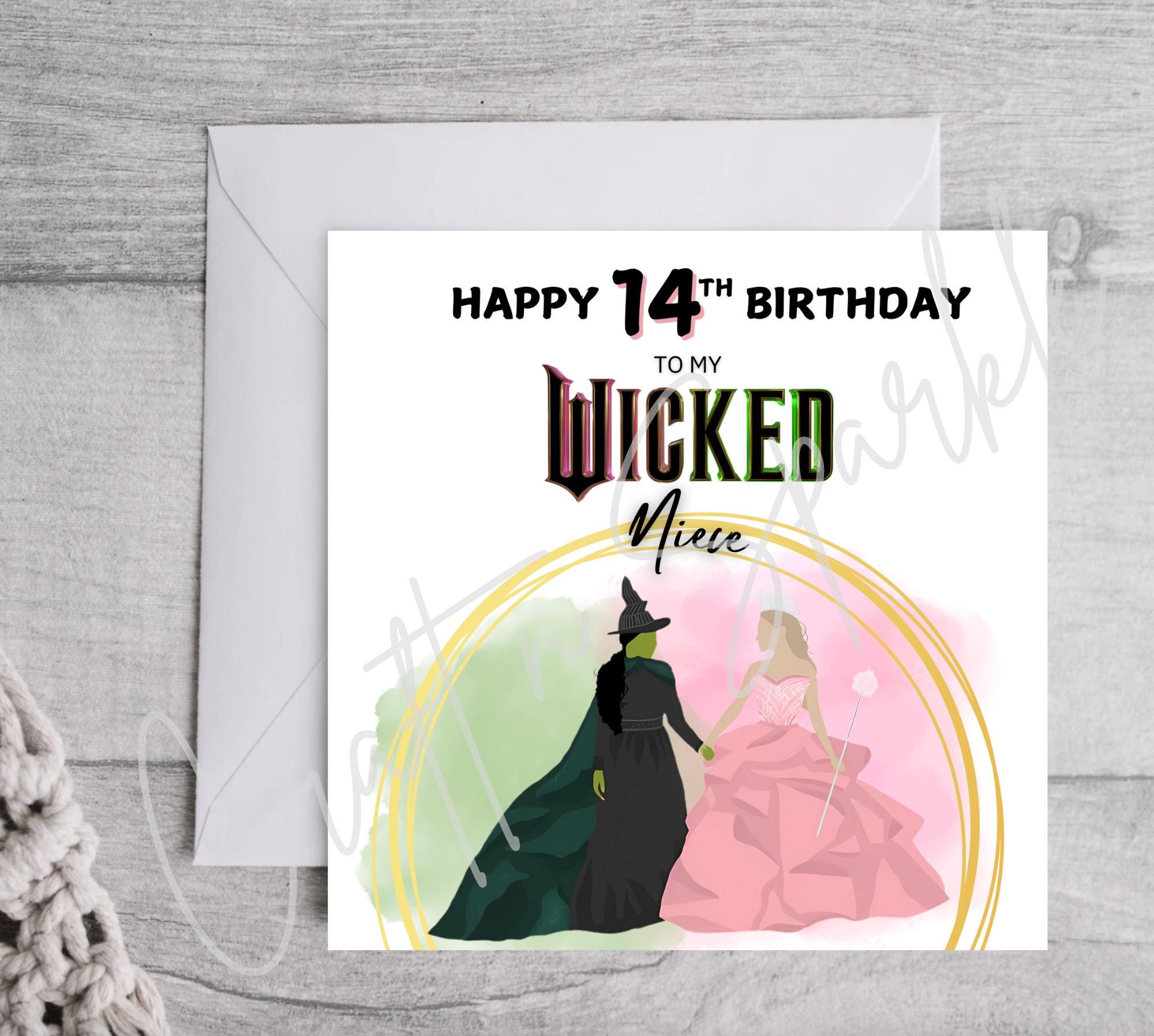 'Wicked' Musical Geburtstagskarte | Elphaba & Glinda Geburtstagskarte