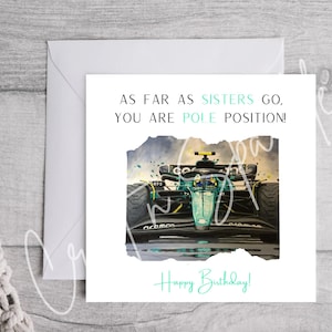 Formel 1 Karte | F1 Karte | Aston Martin | Aston Martin Rennsport | Personalisierte Karte | Formel 1 | Alles- Gute zum Geburtstag-Karte