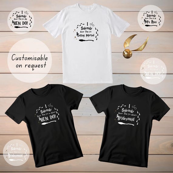 Hen Party T-shirts | Bachelorette T-shirts | Wizard Hen Party Theme | HP inspired Hen Party | Bride to Be | Bridal Party Accessories