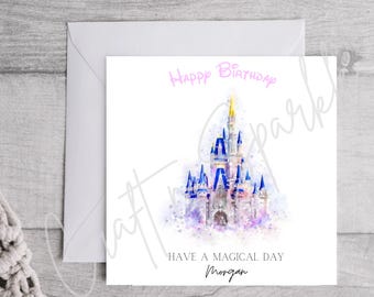 Personalised Disney Card | Disney Birthday Card | Disney Inspired Keepsake | Minnie & Mickey | Disney Castle | Disneyland | Walt Disney