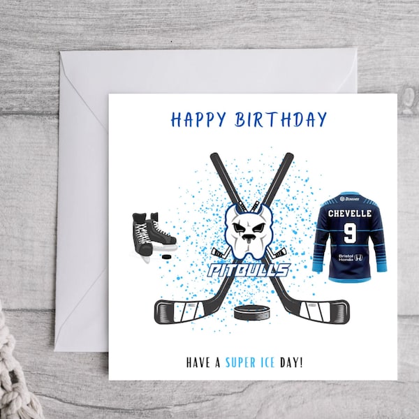 Ice Hockey card, Personalised Card, Personalised Birthday Card, Sports Card, Cool, For Him, For Her