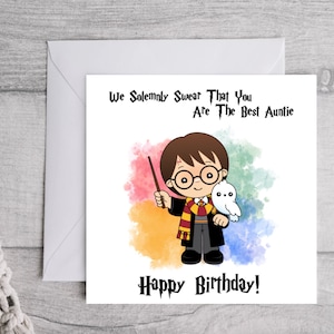 Harry Potter-kaart, gepersonaliseerde kaart, gepersonaliseerde verjaardagskaart, voor hem, voor haar, Harry Potter-personages