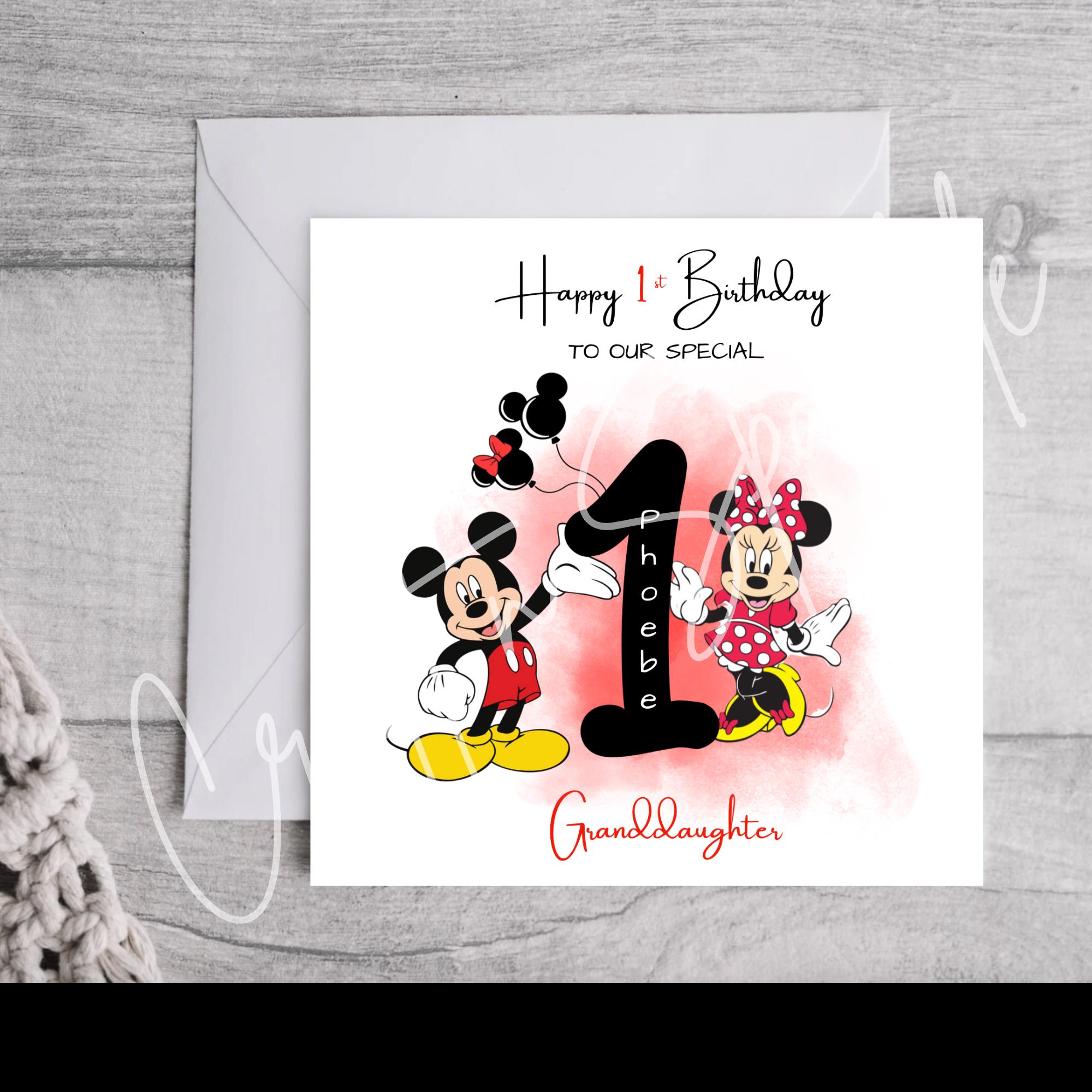 Personalised 4th Birthday Card - Minnie Mouse Design For Daughter, Granddaughter, Niece - View #5