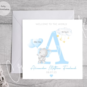 carte personnalisée bébé garçon | faire-part de naissance avec statistiques | Carte personnalisée bébé garçon pour les nouveaux parents | Souvenir d'arrivée de nouveau-né