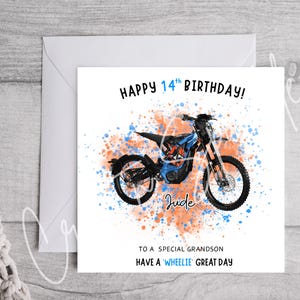 Happy Birthday Dirt Bike Card | Motocross Stunt Bike | Card for Kids, Boys & Adventure Lovers | Personalised Birthday Card | Bike Enthusiast