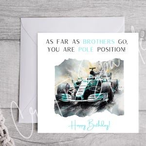Formel 1 Karte | F1 Karte | Mercedes | Mercedes Rennsport | Mercedes Benz | Personalisierte Karte | Formel 1 | Alles- Gute zum Geburtstag-Karte
