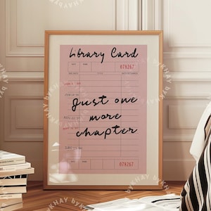 Nur noch ein Kapitel Bibliothek Karte Druck Schlafzimmer Retro Bücherwurm Ästhetische Buch Liebhaber Wand Kunst Vintage Preppy Trendy Wohnkultur Physischer Druck