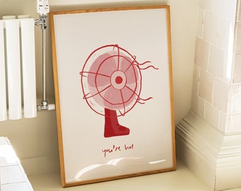 Sei Hot Print Red Fan disegno Download digitale