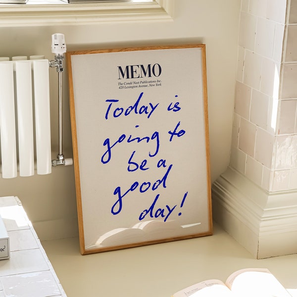 Guten Tag Memo Print Gast Check Positive Wand Kunst trendige Retro Poster Preppy Wandkunst College Poster Affirmation Memo Print Digital Download