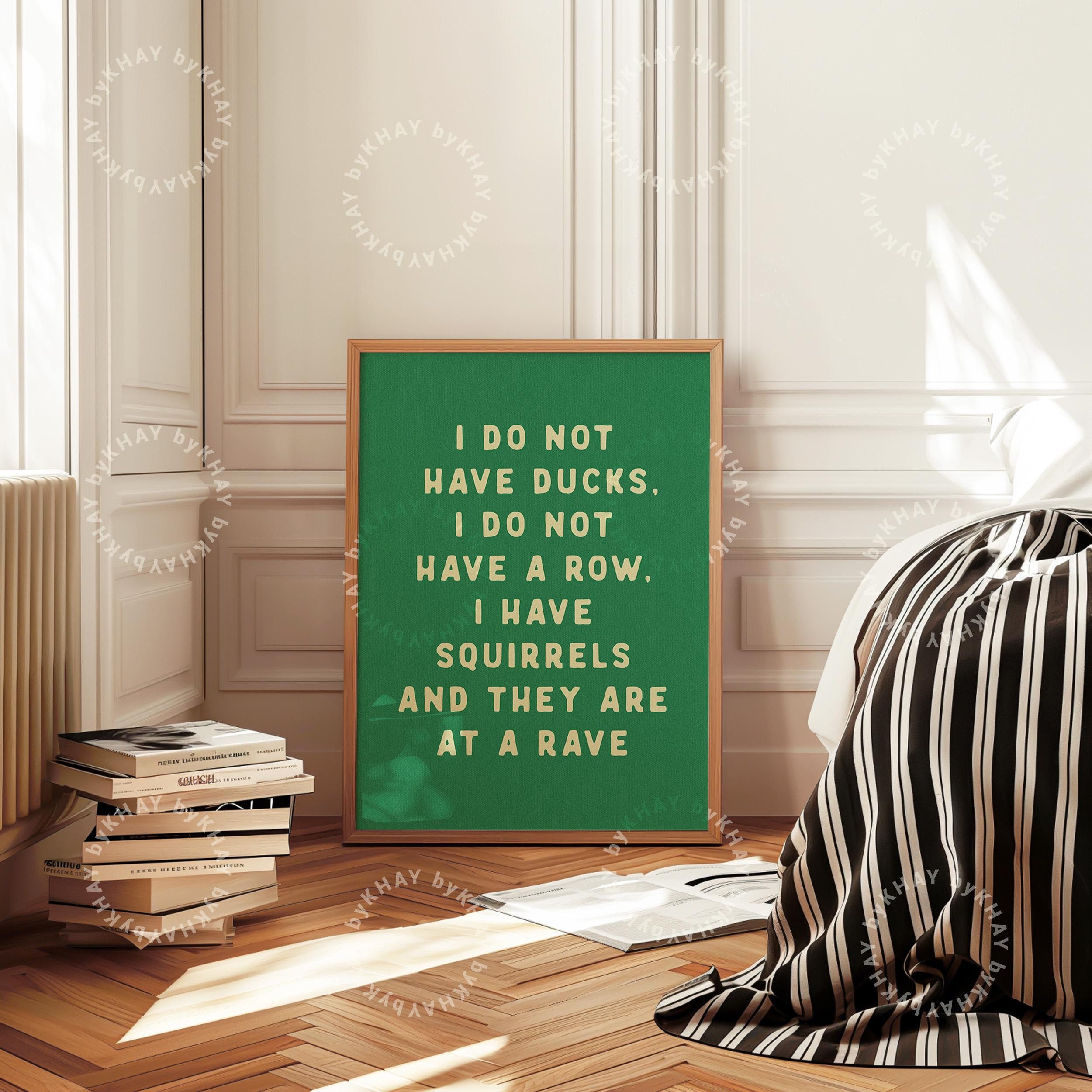 I Do Not Have Ducks Funny Print Green Entryway Hallway Wall Art Sarcastic Quote Bathroom Aesthetic Kitchen Typography Physical Print