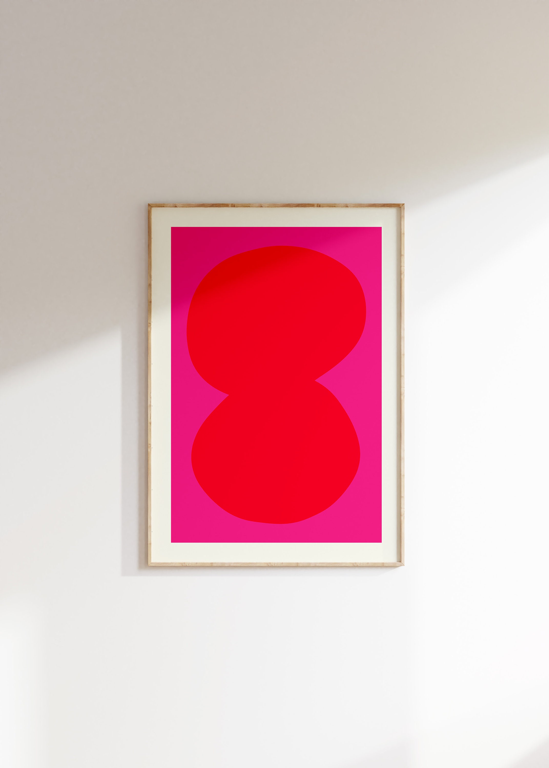Wall Art Hot Pink and Red Hot Pink Abstract Art Trendy Wall Etsy