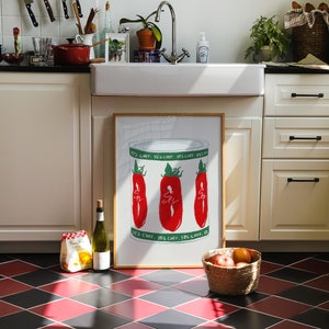 Yes Chef Print Tinned Tomato Print The Bear Wall Art Aesthetic Kitchen Posters Trendy Modern Food Illustrations Physical Print image 7