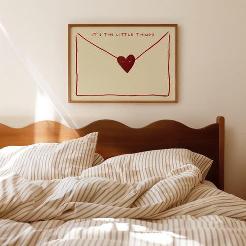 Es ist die kleinen Dinge Liebe Brief Druck, Vintage Stil Wandkunst, Liebe Zitat ästhetische Wohnkultur Süßes Schlafzimmer, einzigartige Geschenke Physischer Druck