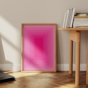 Cartel degradado abstracto, cartel rosa colorido, arte de pared Y2K de moda, decoración de dormitorio estético, impresión de arte rosa fuerte, cartel rosa, descarga Digital