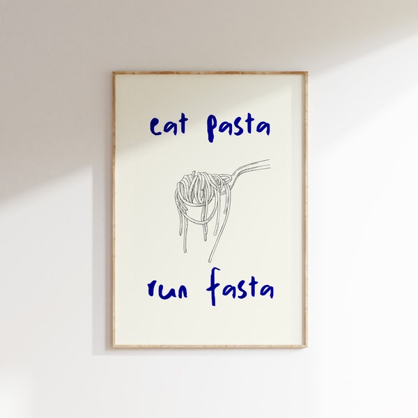 Spaghetti Art Print Trendige Retro Wandkunst, ästhetische Zitat Poster Pasta Druck Küche Wand Dekor College Wohnung Dekor digitaler Download