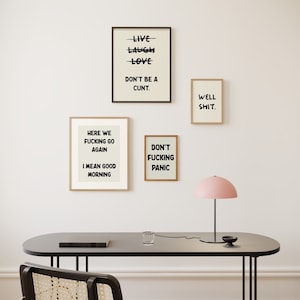 Live Laugh Love Don't Be a Cnt Funny Wall Art Sweary Rude Prints Bathroom Posters Physical Print image 3