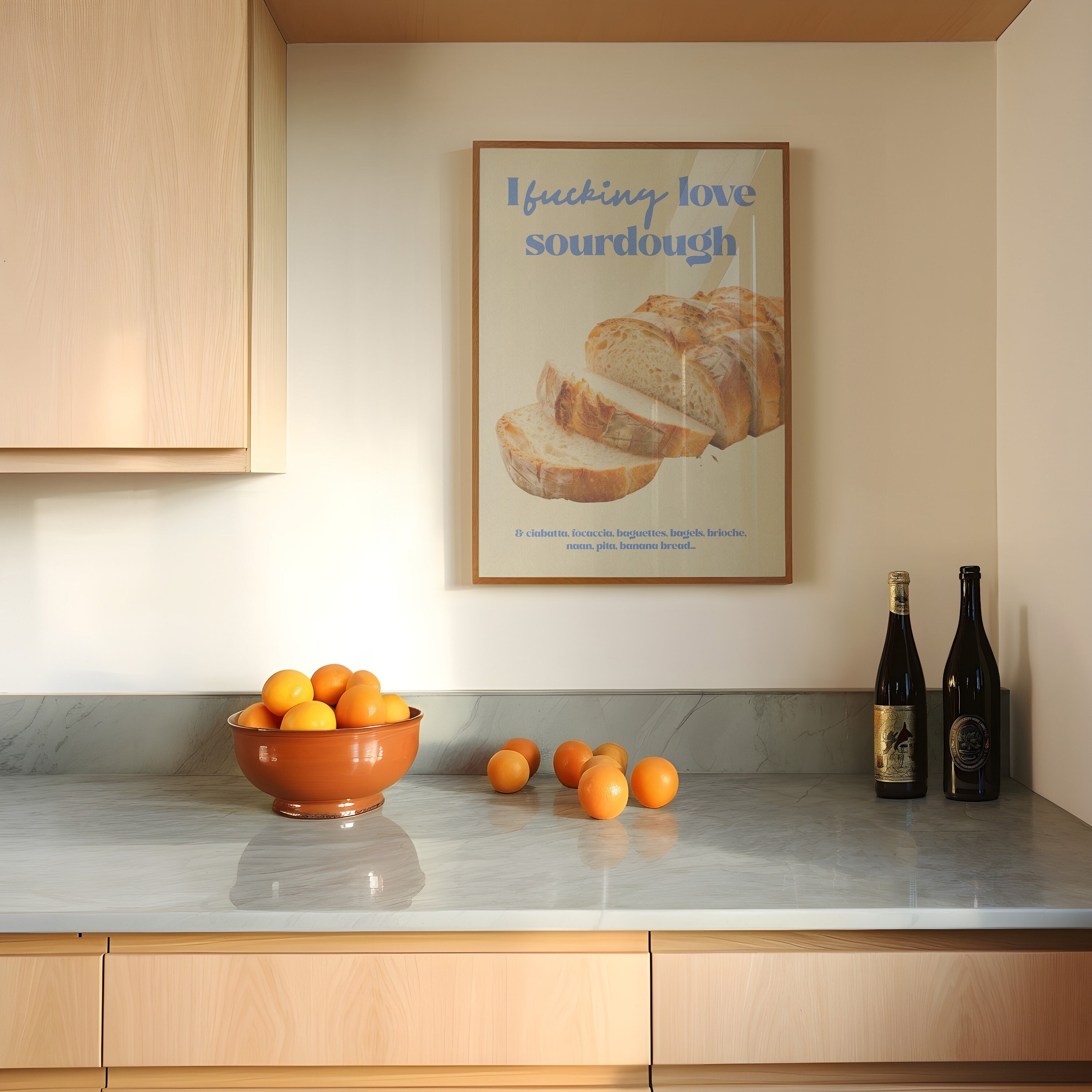 out sona様 kitchen サインボード❁ Sourdough Print Baker Wall Art I Fucking Love Sourdough Poster