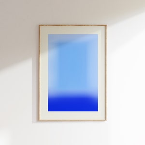 Electric Blue Print Mid Century Modern Abstrakt Blau Farbverlauf Wand Dekor Retro Print Trendige Wandkunst, Bunt Abstrakt Digital Download
