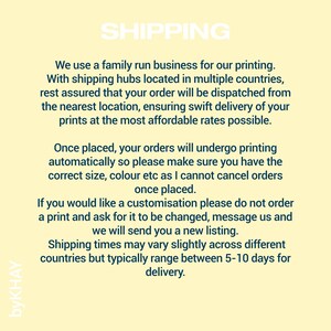 a blue and yellow poster with a quote