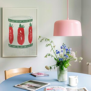 Yes Chef Print Tinned Tomato Print The Bear Wall Art Aesthetic Kitchen Posters Trendy Modern Food Illustrations Physical Print image 4