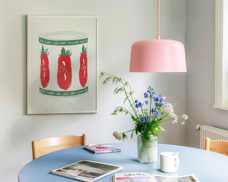 Yes Chef Print Tinned Tomato Print The Bear Wall Art Aesthetic Kitchen Posters Trendy Modern Food Illustrations Physical Print image 4