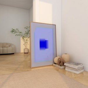 Baby Blau Kunst, Mid Century Modern Electric Blue Abstrakte Wandkunst, Wohnheim Dekor, trendige Wandkunst, Bunt Abstrakt Digital Download
