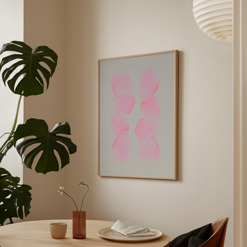 Gradient Wall Art Neon Pink Print Retro Trendy Poster Y2K Wall Decor Colourful Abstract Pink Poster Aesthetic Apartment Decor Modern Aura image 6