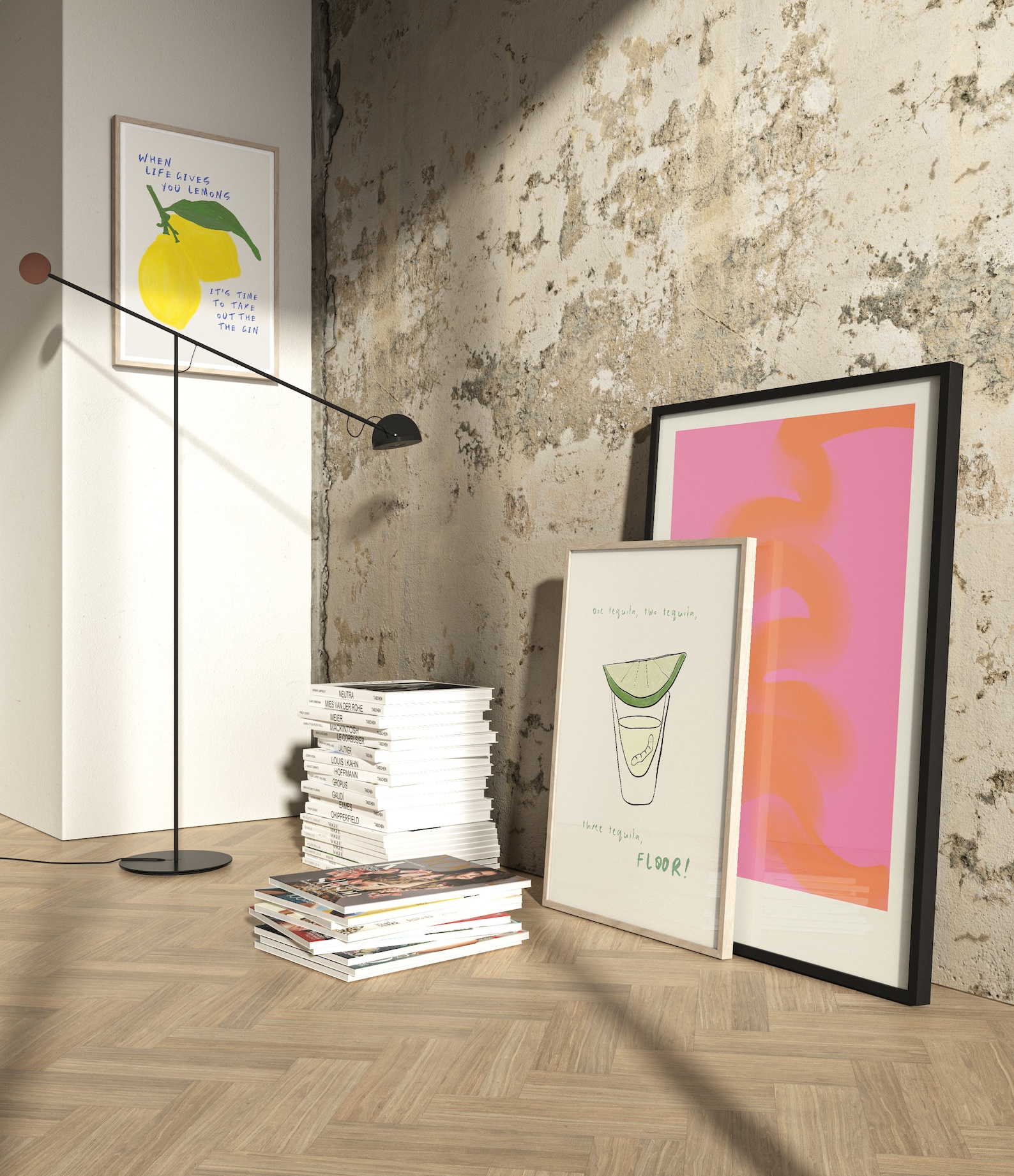 Tequila Bar Cart Art Print Kitchen Wall Decor Trendy Modern Bar Art ...