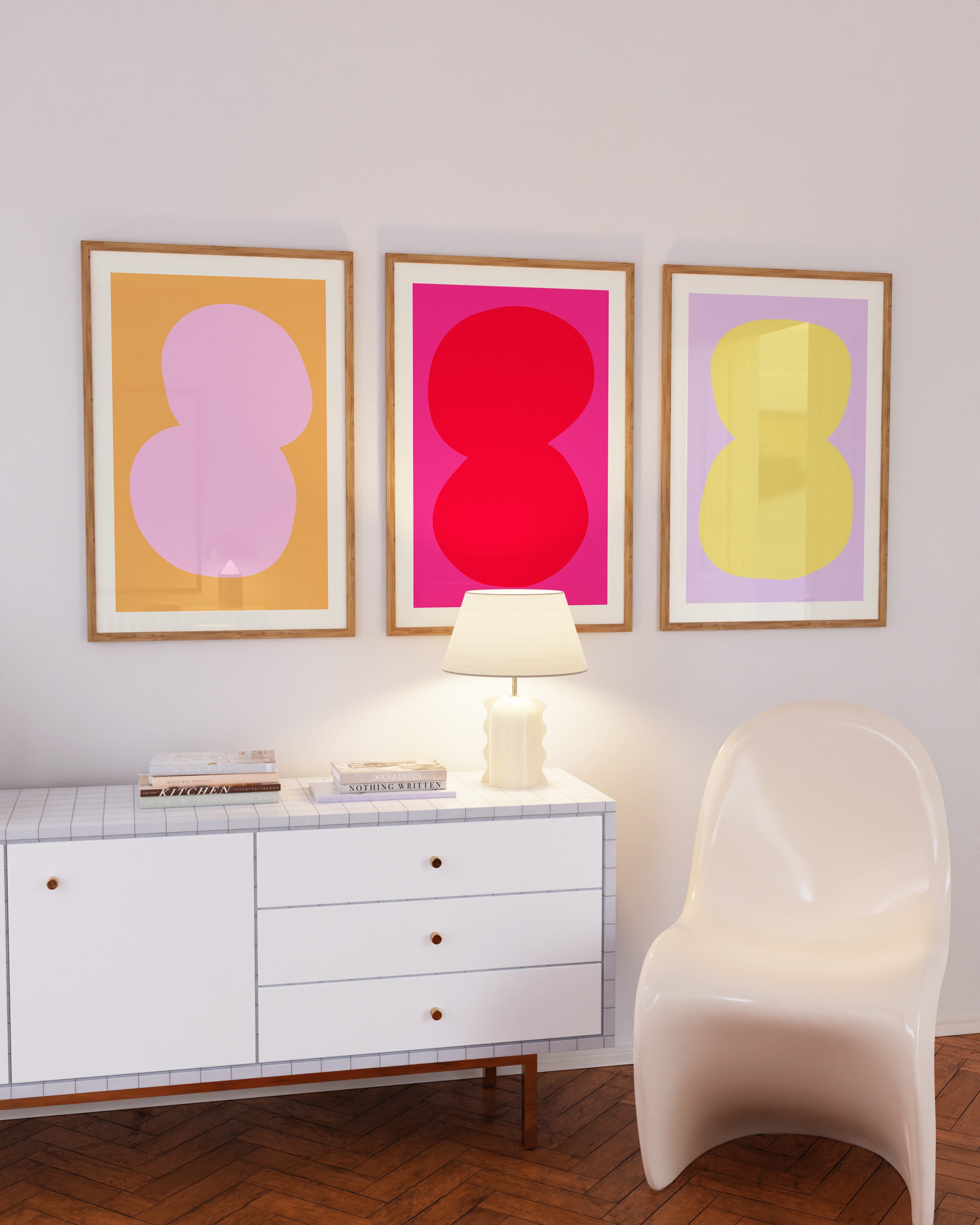 Wall Art Hot Pink and Red Giclée Print Hot Pink Abstract Art Etsy