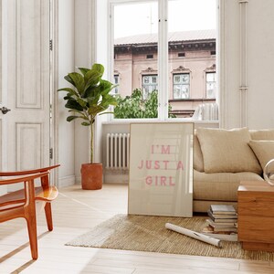 I'm Just a Girl Print Home Office Wall Art Funny Room Decor Pink Posters Preppy Dorm Aesthetic Trendy Wall Art Aesthetic Physical Print image 3