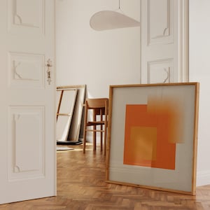 Orange Farbe Block Kunst, quadratische druckbare Wandkunst, minimale quadratische Kunstdruck, druckbare Kunst Büro Dekor, bunte Poster