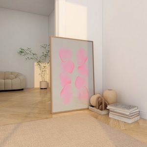 Decoración de pared Y2K, póster retro de moda, póster rosa abstracto colorido, arte de pared degradado, decoración de dormitorio universitario, impresiones coloridas, descarga digital