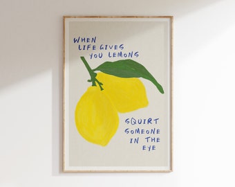 peiyeety Targa in metallo, Quando la vita ti dà limoni, fai una limonata, poster retrò, decorazione da parete, per caffè, soggiorno, bagno, cucina, casa, 12x16 pollici