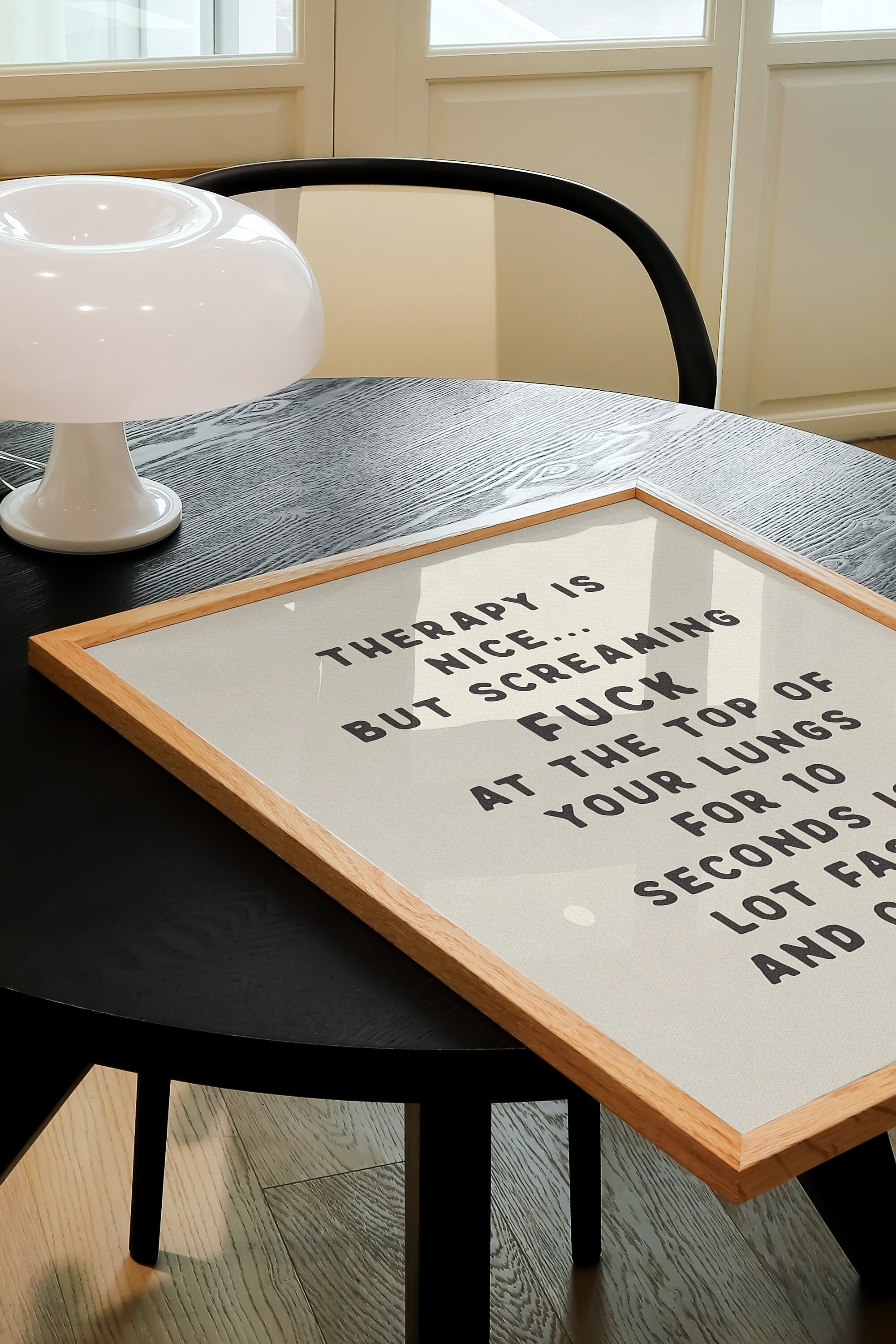 Therapy is Nice Funny Print Mental Health Typography Wall Art Home