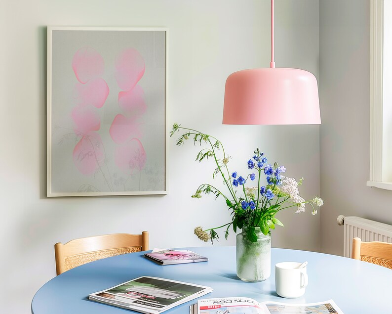 Gradient Wall Art Neon Pink Print Retro Trendy Poster Y2K Wall Decor Colourful Abstract Pink Poster Aesthetic Apartment Decor Modern Aura image 5
