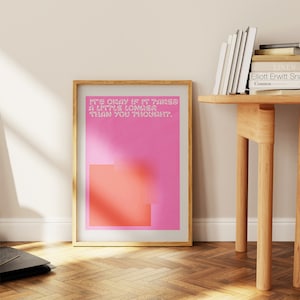 Abstract Hot Pink Typography Wall Art, Y2K Wall Decor, Trendy Poster, Pink and Red Wall Art, Digital Download Printable