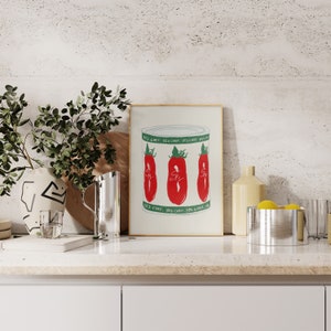 Yes Chef Print Tinned Tomato Print The Bear Wall Art Aesthetic Kitchen Posters Trendy Modern Food Illustrations Physical Print image 3