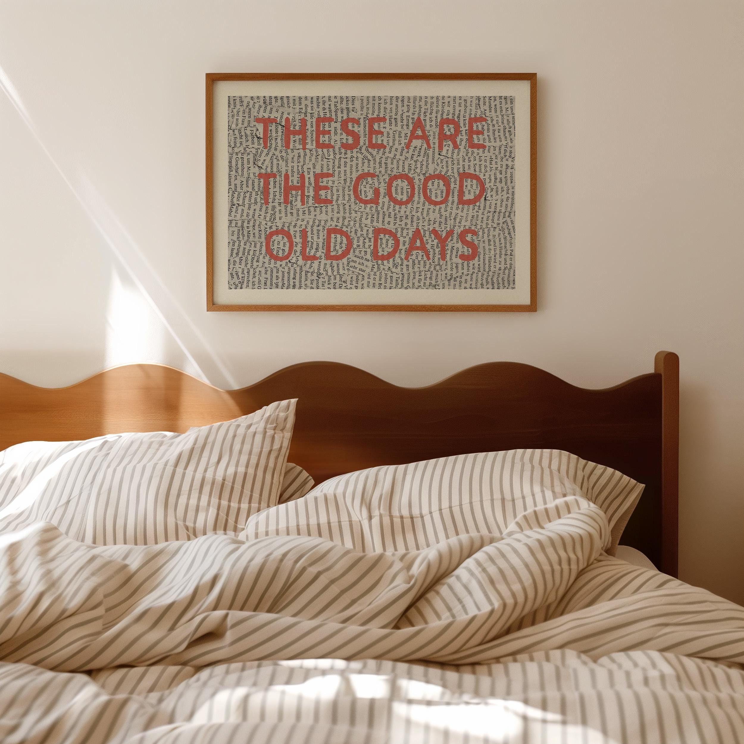 These Are The Good Old Days Print Red Inspirational Family Wall Art Horizontal Happy Positive Quote Motivational Home Decor Physical Print