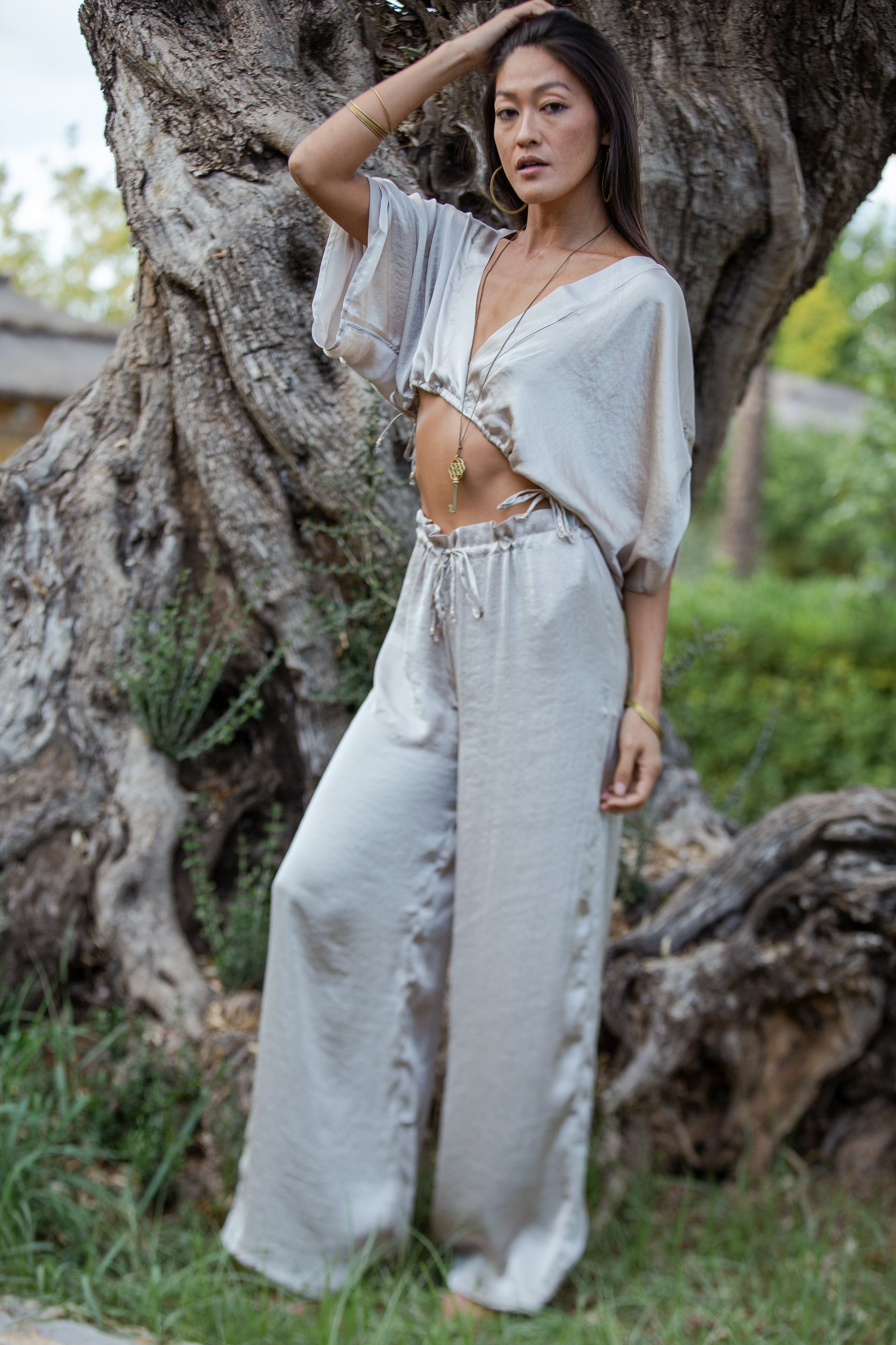TAUPE PALAZZO PANTS