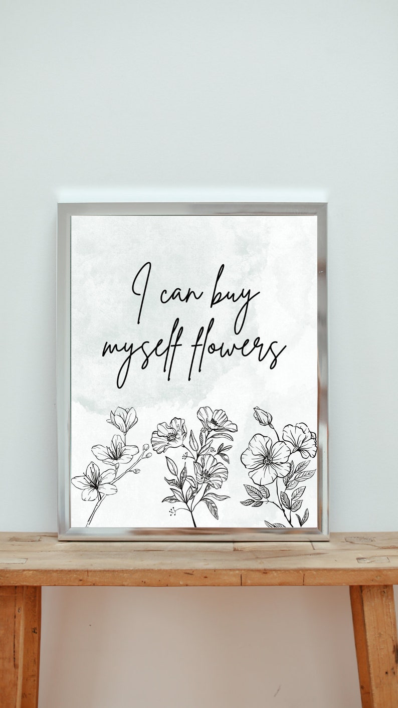 I Can Buy Myself Flowers Digital Poster Miley Cyrus Lyrics Etsy