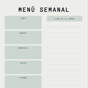 Expense organizer and weekly menu