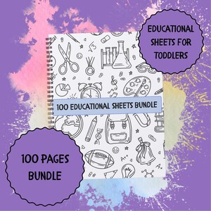 100+ Pages Printable Sheets|Alphabet+Number Learning Bundle for Toddlers|Letter Recognition, Counting, Tracing and Cut-and-Paste Activities