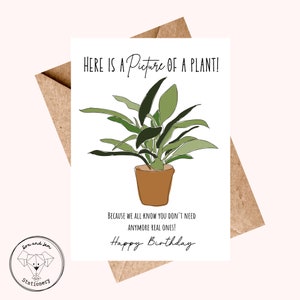 Funny Plant Card | Happy Birthday Card | Illustrated Birthday Card | Plant Lover Card | Plants | Plant Life Card | Funny Card | Comical Card
